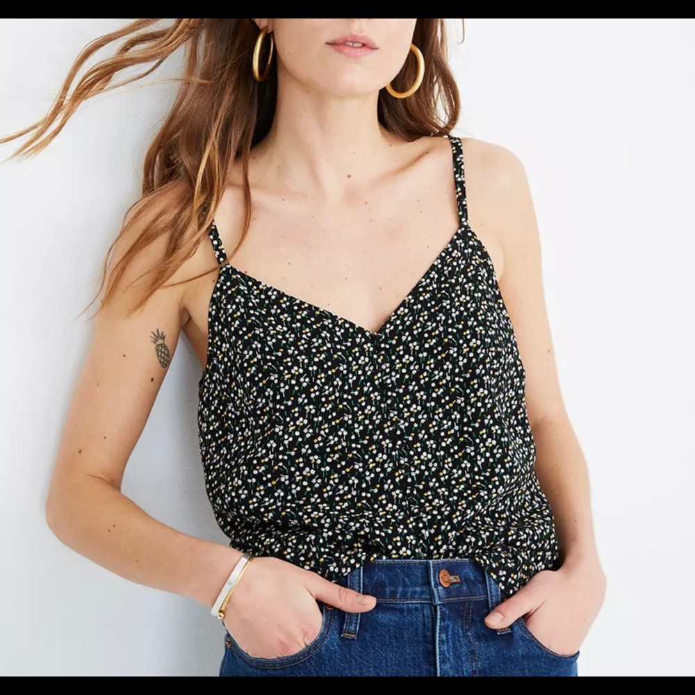 Madewell button front floral top